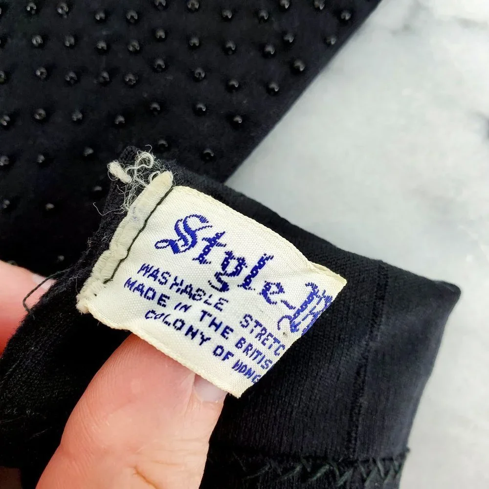 Vintage by Style Rite‎ Black Beaded Gloves